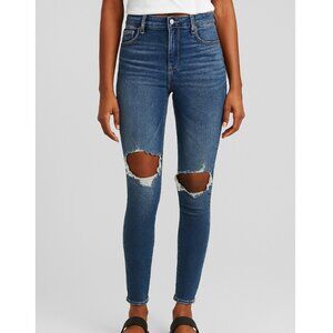 American Eagle Next Level Stretch Women's Dark Blue Super High Rise Jegging Jean